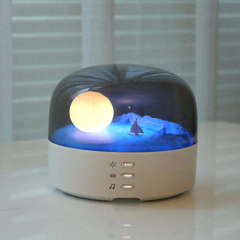 LED Warm Light Table Moon Lamp Decorative Table Light for Reading Room Bedside Living Room Night Light Bluetooth Speaker Lamp