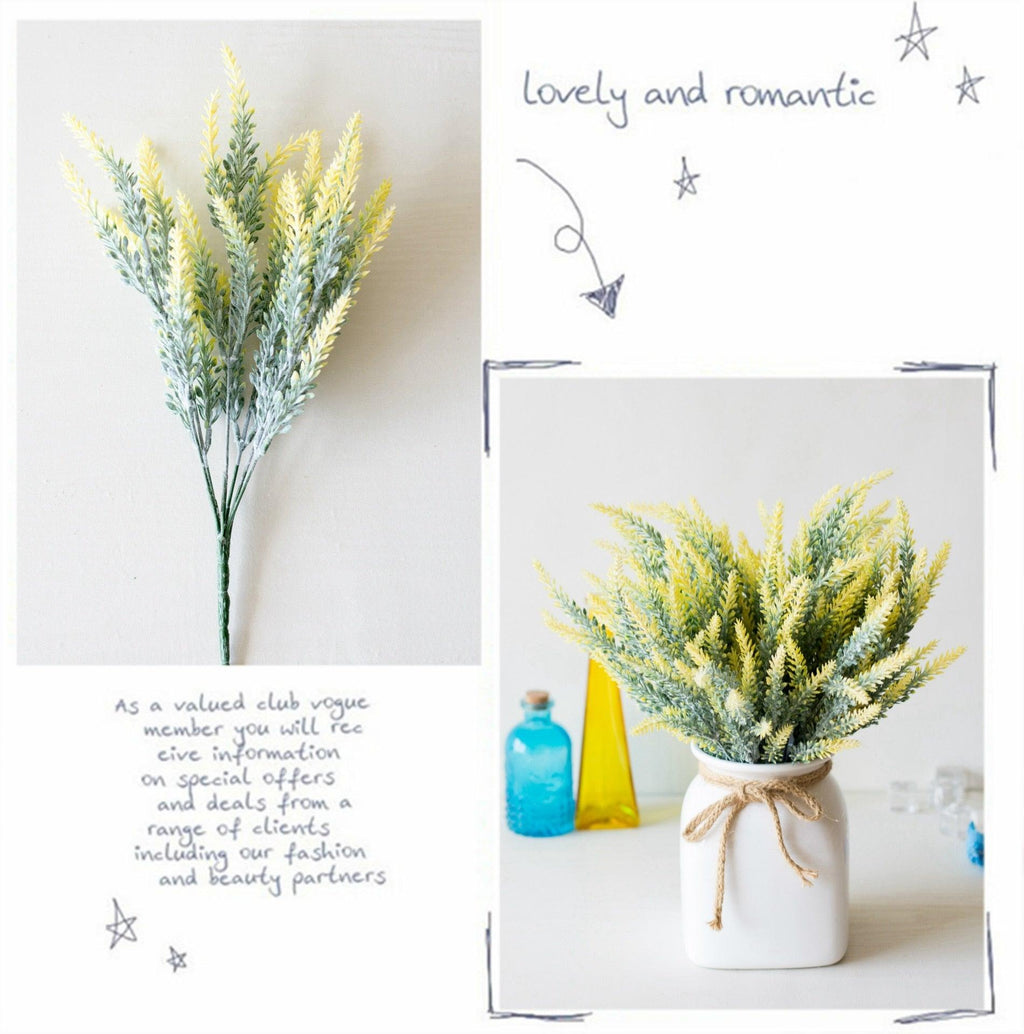 1 Bundle Artificial Lavender Fake Flowers Wedding Bouquet Home Kitchen Office Table Centerpieces Arrangements Decor