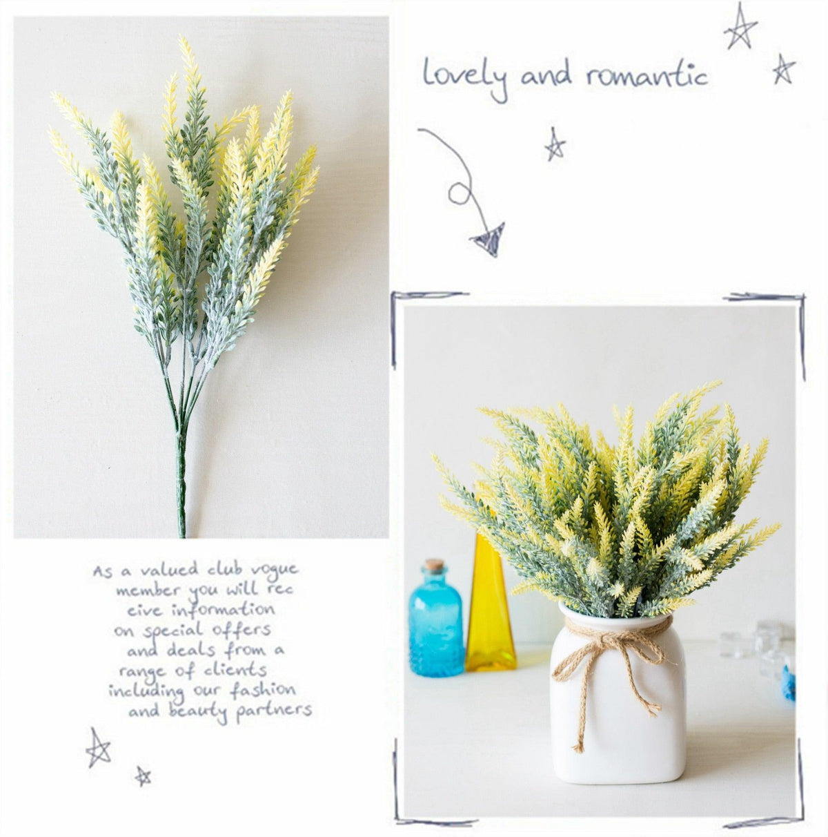 1 Bundle Artificial Lavender Fake Flowers Wedding Bouquet Home Kitchen Office Table Centerpieces Arrangements Decor