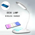 10W LED Desk Lamp with phone Wireless Charger, USB Charging Port, Dimmable Eye-Caring Office Lamp for Work,  Folding Design Decorative Table Lamp Cute Study Lamps for Bedroom Décor