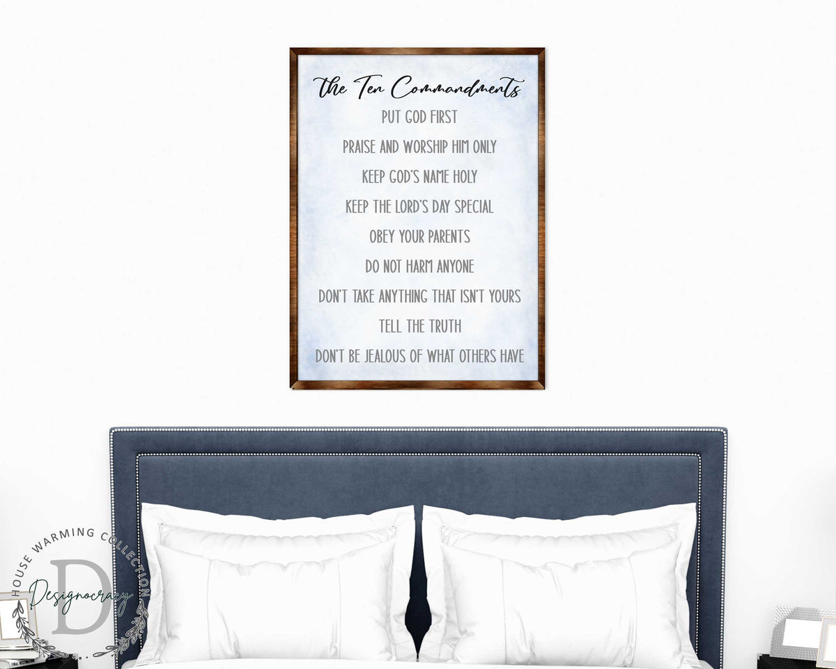 The Ten Commandments - Wooden Religious wall art - living room wall decor Christian wall art - Scripture sign - Bible Verse - Bible quotes - 310344