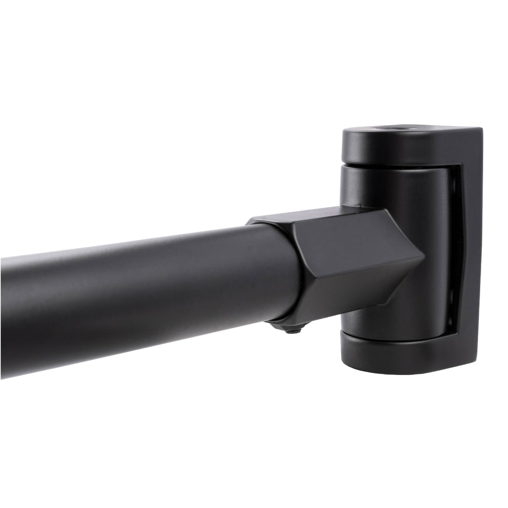 36 in. to 61 in. Curved Shower Rod (Black Finish)