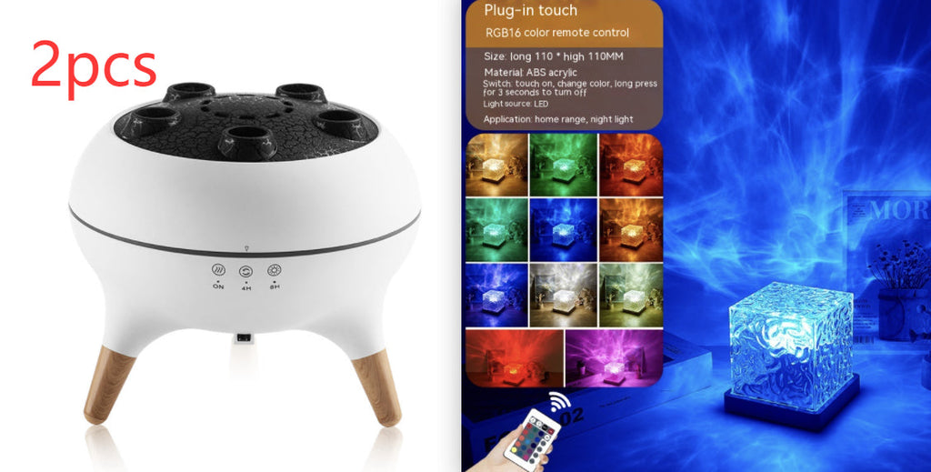 Water-Ripple Projection Lamp – Ambient LED Night Light for Bedroom