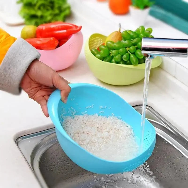 2PCS Nordic Food Grade Plastic Rice Beans Peas Washing Filter Strainer Basket Sieve Drainer Cleaning Gadget Food Grade Plastic Rice Beans Peas Washing Filter Strainer Basket Sieve Drainer Cleaning Gadget Kitchen Accessories