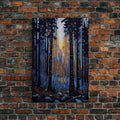 Original Abstract Forest Landscape Canvas Print Oil Painting, Abstract Texture Misty Woodland Painting Modern Living Room Wall Art Decor