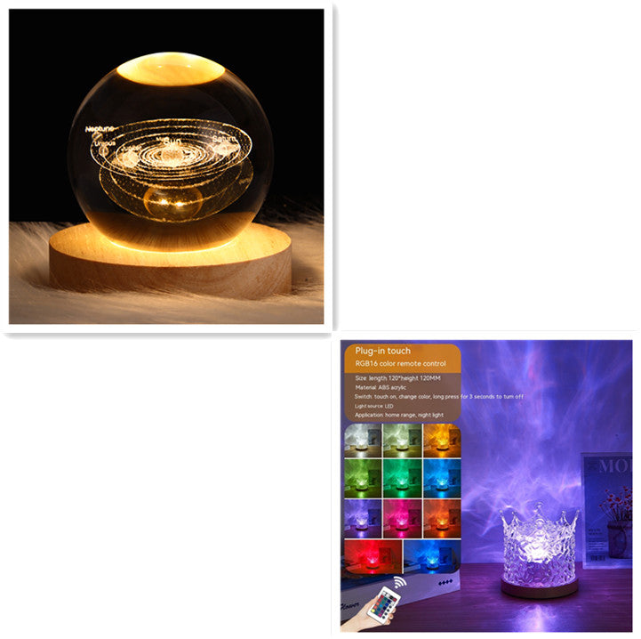 Water-Ripple Projection Lamp – Ambient LED Night Light for Bedroom