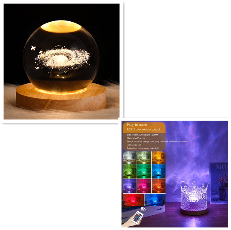 Water-Ripple Projection Lamp – Ambient LED Night Light for Bedroom