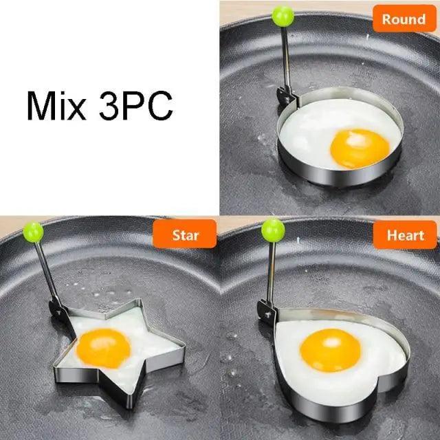5Pcs Stainless Steel Fried Egg Mold Pancake Mould Omelette Mold Ring Cooking Fried Egg Bento Shaper Kitchen Gadget Frying Egg Cooking Tools Kitchen Accessories Gadget Rings