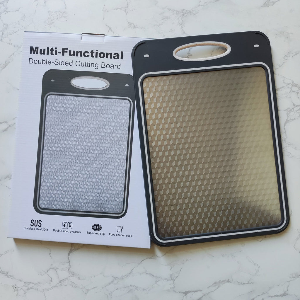 Kitchen double-sided food grade plastic cutting board 304 stainless steel cutting board cutting board