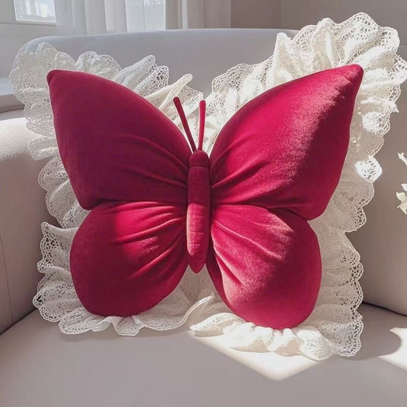 Butterfly Princess Pillow - Office, Living Room, Bedroom (with Bow). Sofa/Car Cushion, New Home Decor