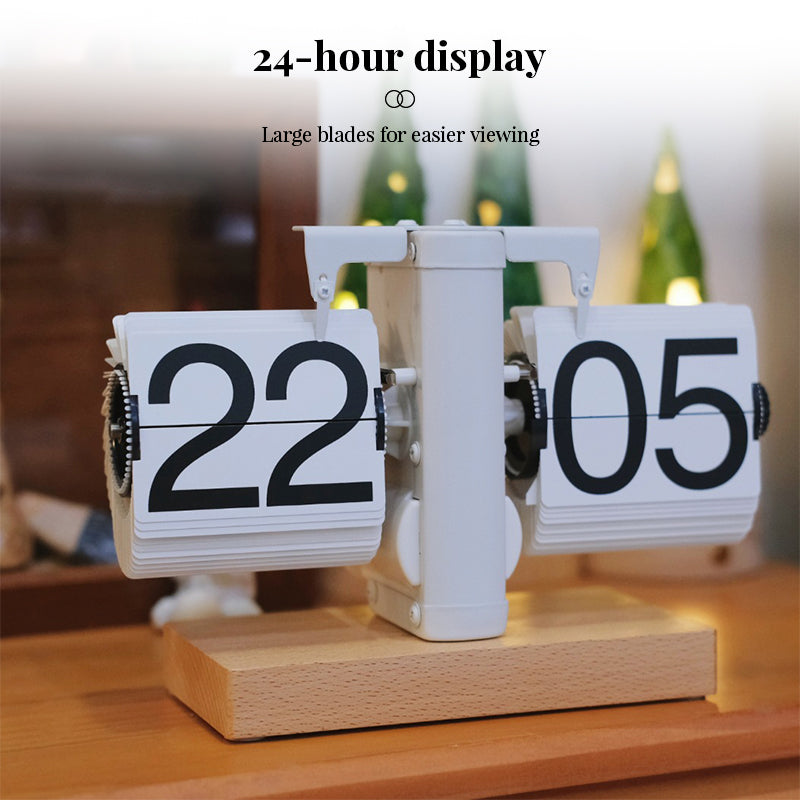 Retro flip digital clock, battery - powered mechanical clock for home & office decor
