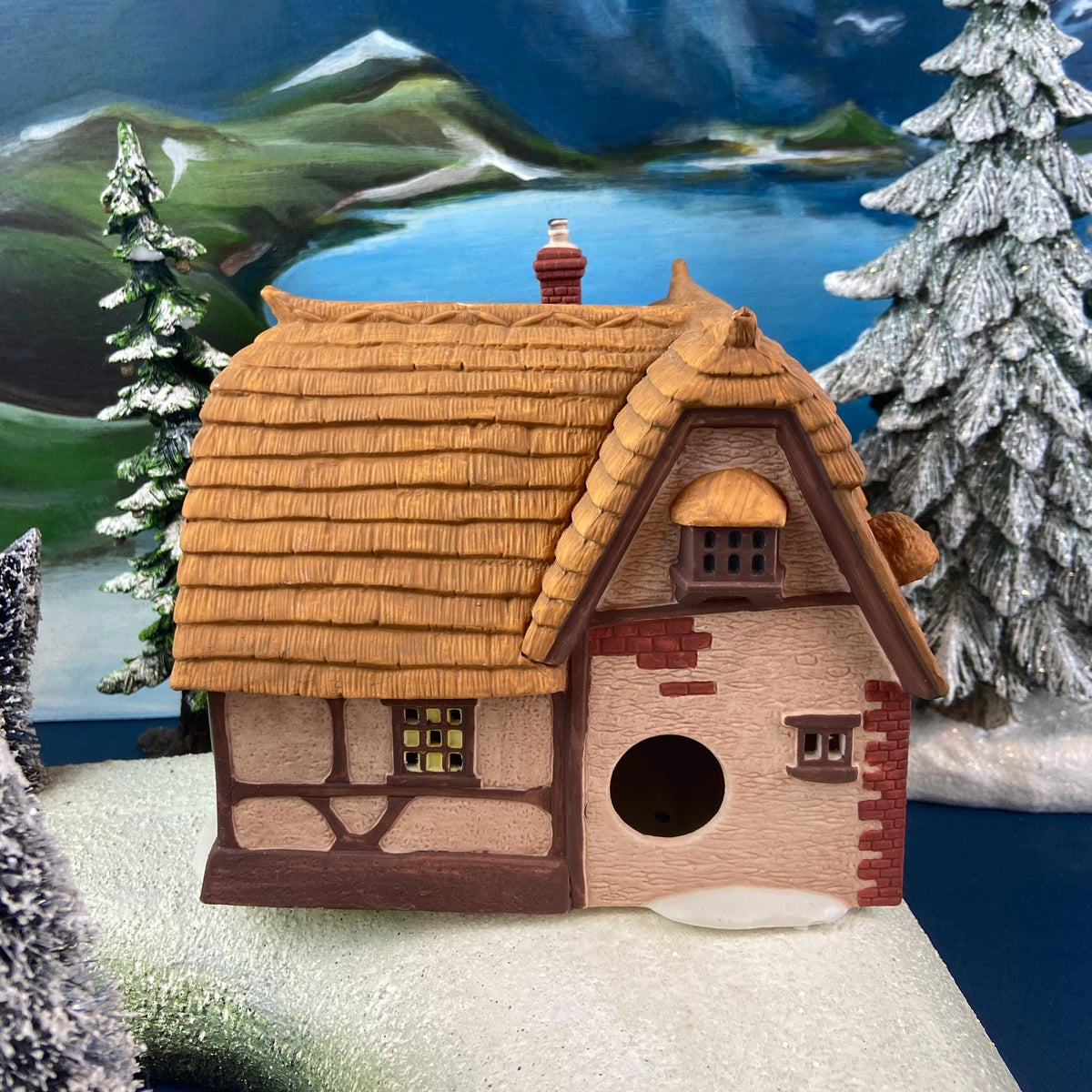 Illuminated Christmas Village Cobb Cottage Dept. 56. Dickens' Village. Seasonal Home Retail Decor. Kids Room Night Light. Gift for Him Her.