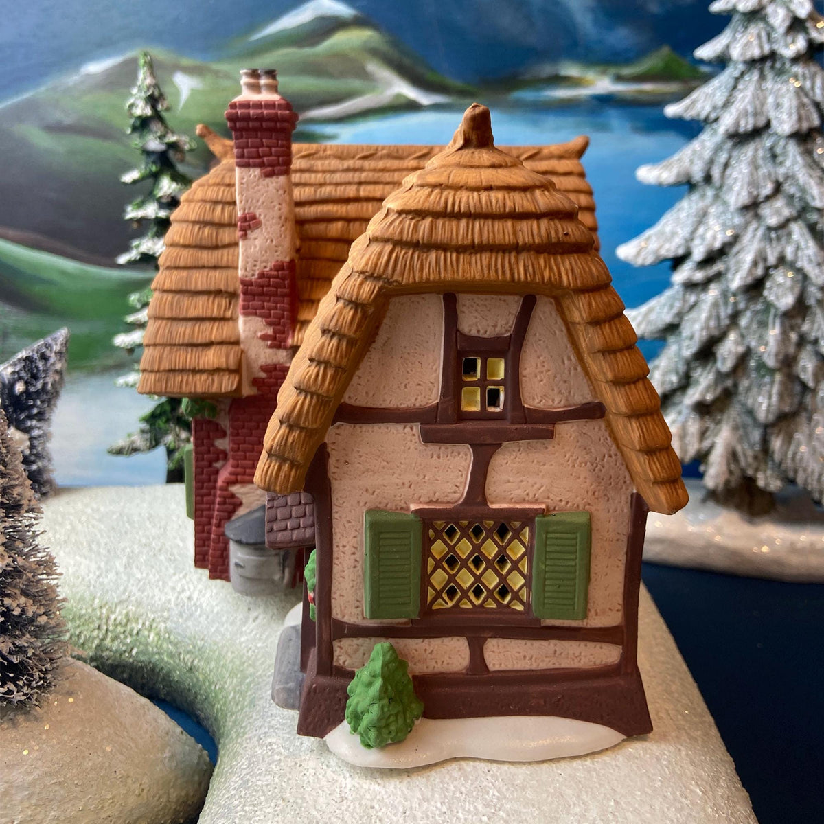 Illuminated Christmas Village Cobb Cottage Dept. 56. Dickens' Village. Seasonal Home Retail Decor. Kids Room Night Light. Gift for Him Her.