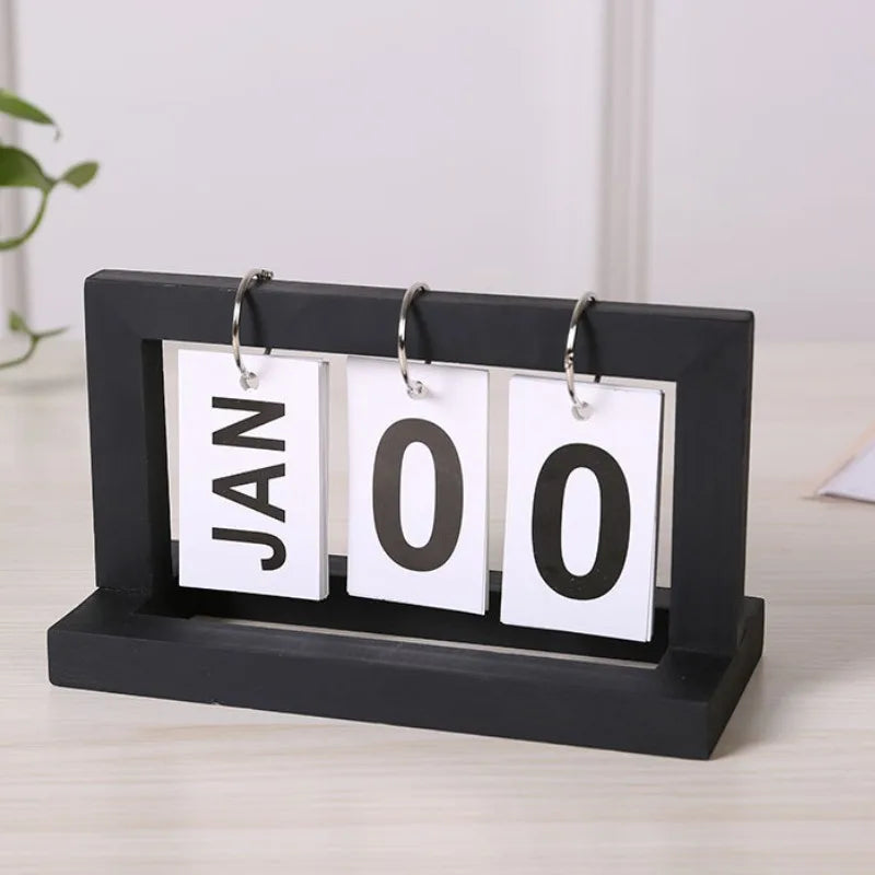 Modern Minimalist Flip Desk Calendar - Everyday View, English Language, Home and Office Decor Desk Accessory