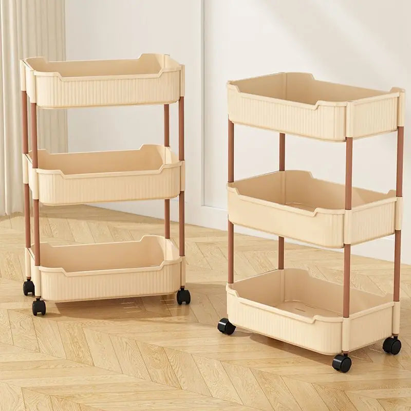 Mobile Storage Rack Trolley Kitchen Bathroom Bedroom Multi Storey Snacks Storage Rack with Wheels Organizer Home Accessories