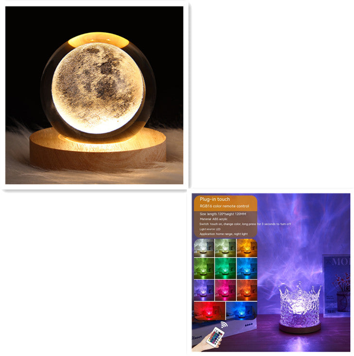 Water-Ripple Projection Lamp – Ambient LED Night Light for Bedroom