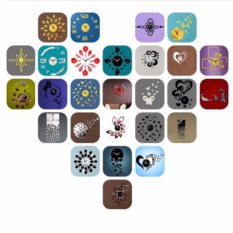 Acrylic Clocks Watch Wall Clock Modern Design 3D Mirror Watches Home Decoration Living Room 3D Mirror Surface Wall Clock Creative Mute Wall Stickers for Home Living Room Office Decoration Gifts