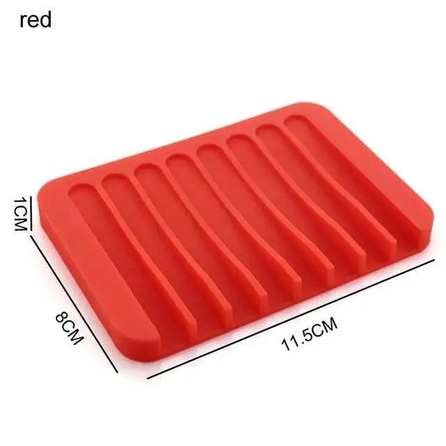 Anti-Skidding Home Improvement Silicone Flexible Bathroom Fixtures Bathroom Hardware Tray Soap Dish for Shower Waterfall Soap Holder Soap Tray Soap Saver Drainer Flexible Silicone For Shower Bathroom Kitchen Counter Top Keep Soap Bars Dry Clean Easy Clean