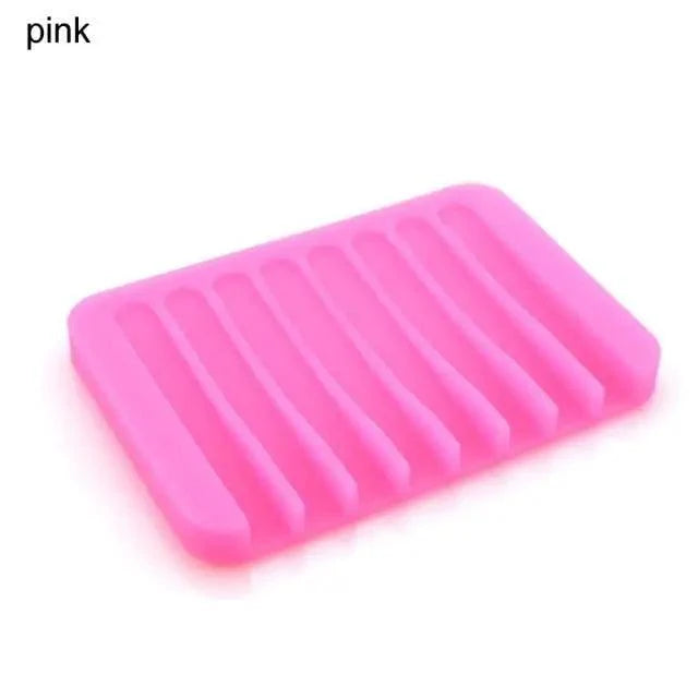 Anti-Skidding Home Improvement Silicone Flexible Bathroom Fixtures Bathroom Hardware Tray Soap Dish for Shower Waterfall Soap Holder Soap Tray Soap Saver Drainer Flexible Silicone For Shower Bathroom Kitchen Counter Top Keep Soap Bars Dry Clean Easy Clean