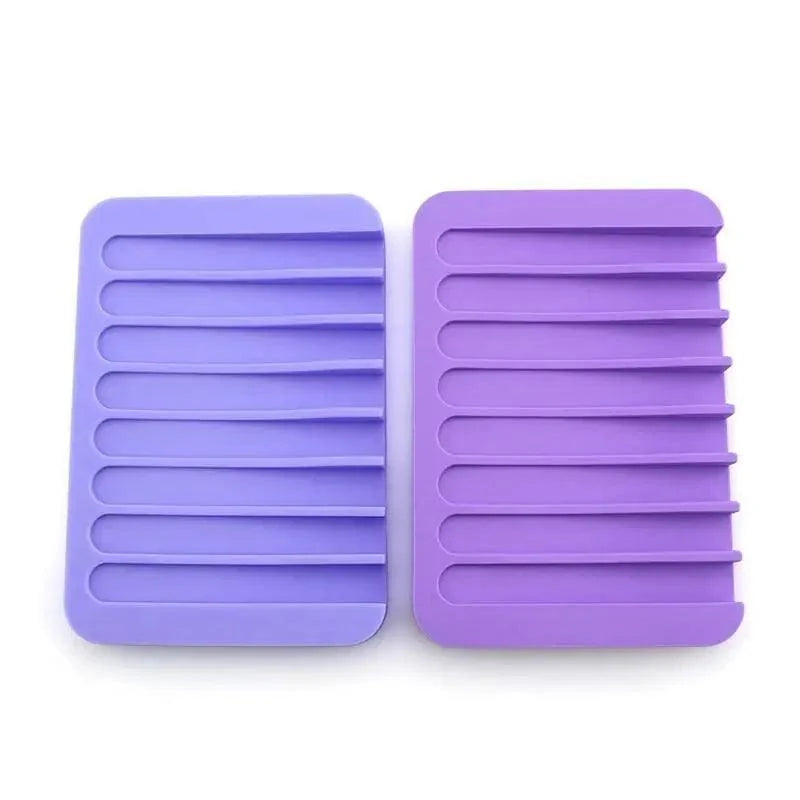 Anti-Skidding Home Improvement Silicone Flexible Bathroom Fixtures Bathroom Hardware Tray Soap Dish for Shower Waterfall Soap Holder Soap Tray Soap Saver Drainer Flexible Silicone For Shower Bathroom Kitchen Counter Top Keep Soap Bars Dry Clean Easy Clean
