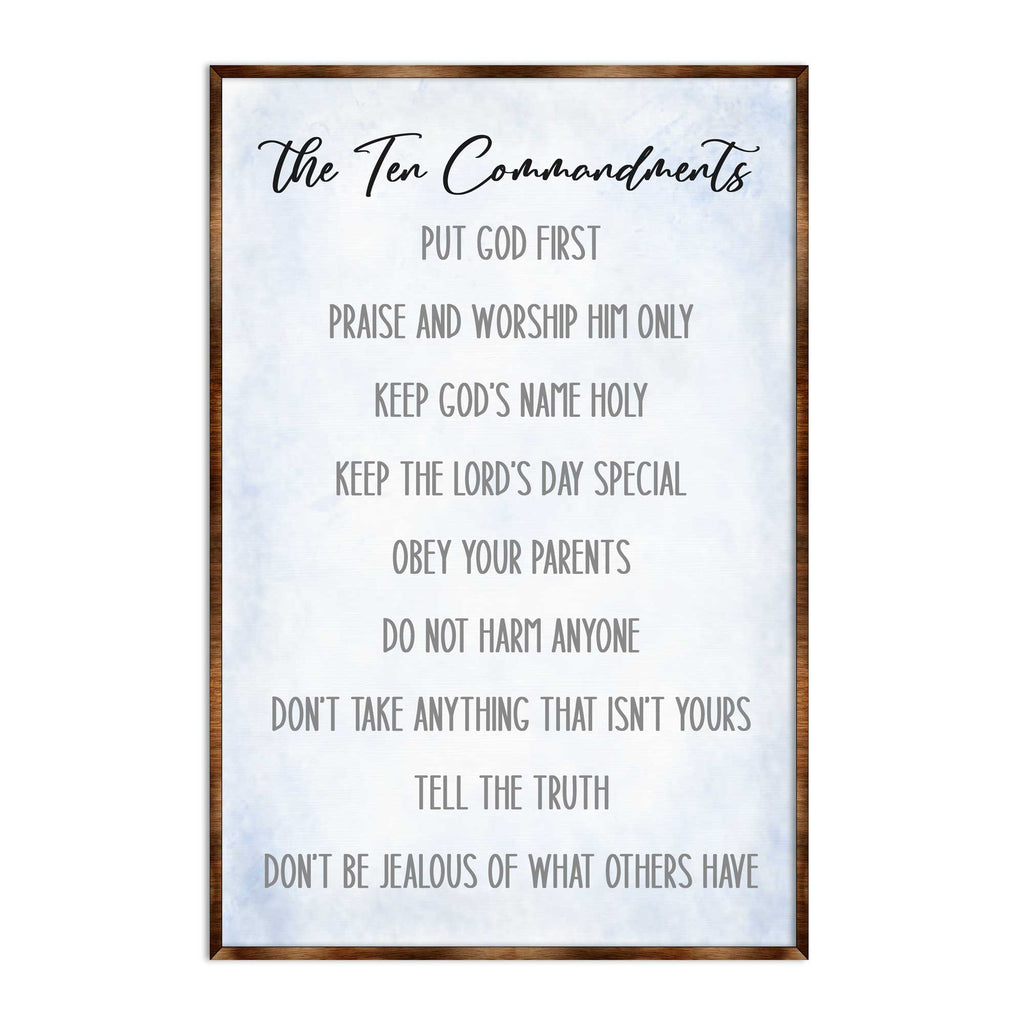 The Ten Commandments - Wooden Religious wall art - living room wall decor Christian wall art - Scripture sign - Bible Verse - Bible quotes - 310344