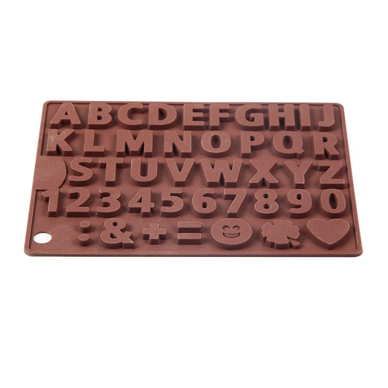 Digit Silicone Chocolate Mold Non-Stick Cake Mould Jelly Candy 3D Molds Kitchen Accessories Reusable Baking Tools Silicone Letter Mold And Number Candy Molds
