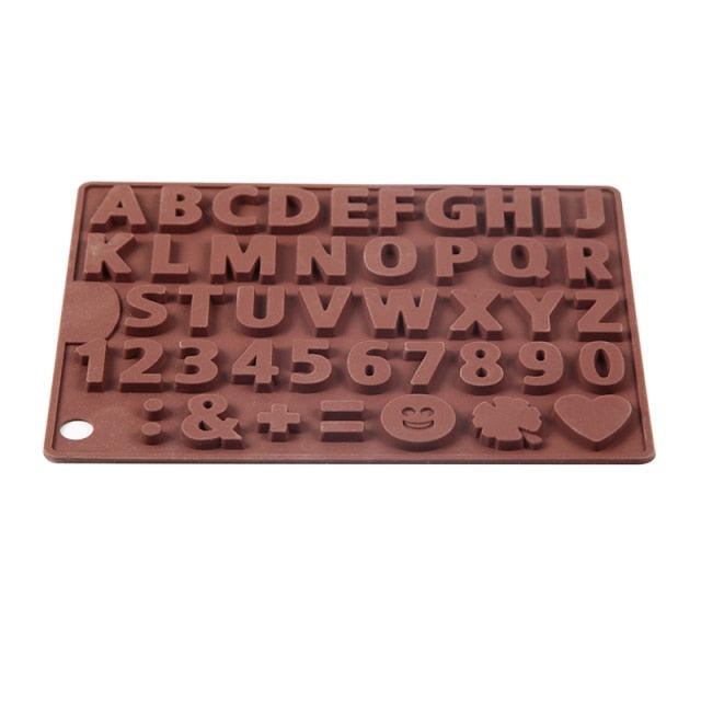 Digit Silicone Chocolate Mold Non-Stick Cake Mould Jelly Candy 3D Molds Kitchen Accessories Reusable Baking Tools Silicone Letter Mold And Number Candy Molds