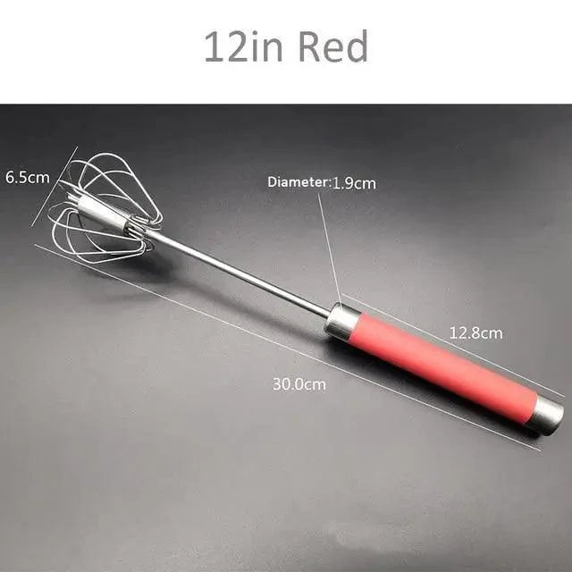 Unique Design Semi-automatic Egg Beater 304 Stainless Steel Egg Whisk Manual Hand Mixer Self Turning Egg Stirrer Kitchen Accessories Egg Tools