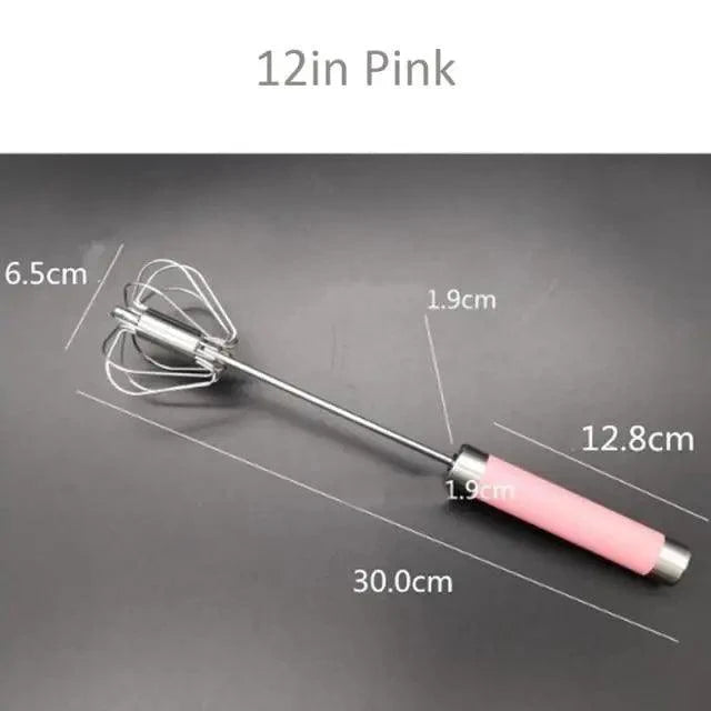 Unique Design Semi-automatic Egg Beater 304 Stainless Steel Egg Whisk Manual Hand Mixer Self Turning Egg Stirrer Kitchen Accessories Egg Tools